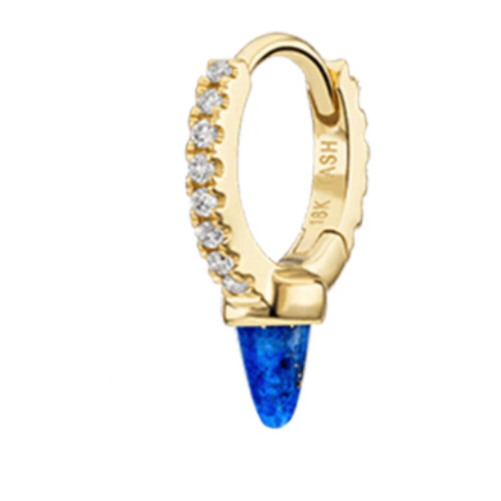 **Brand New** Maria Tash Lapis Single Short Spike Diamond Eternity Hoop Earring